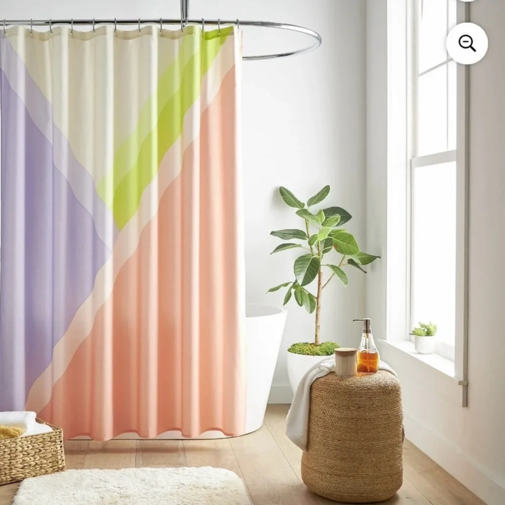 Mainstays Multicolored Fabric Shower Curtain